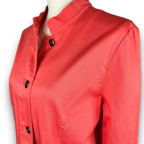 Additions by Chicos Lightweight Jacket Button Front Spring Coral Color Size 12 - Picture 4 of 8